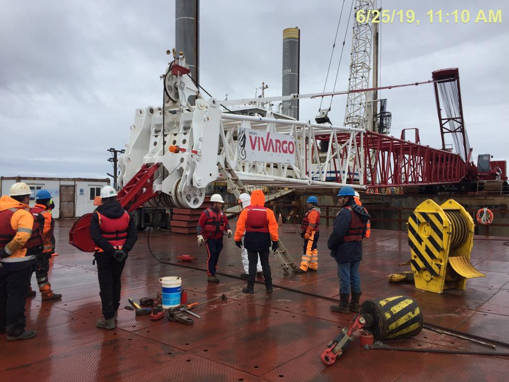 Suspenden preventivamente los trabajos de izaje de pilotes en las obras del puente Chacao