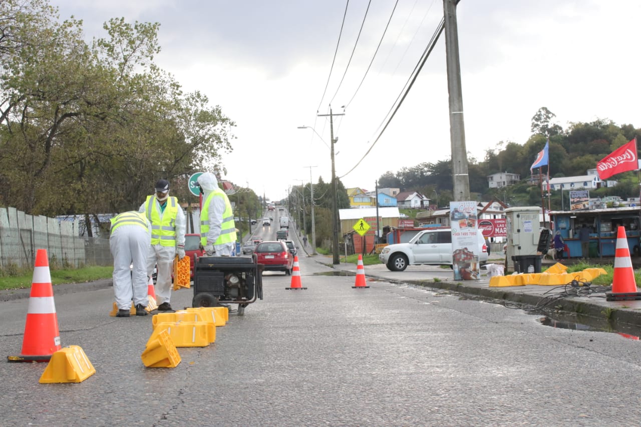 En Ancud instalan nuevos mecanismos de sanitización e higiene para prevenir el Covid 19
