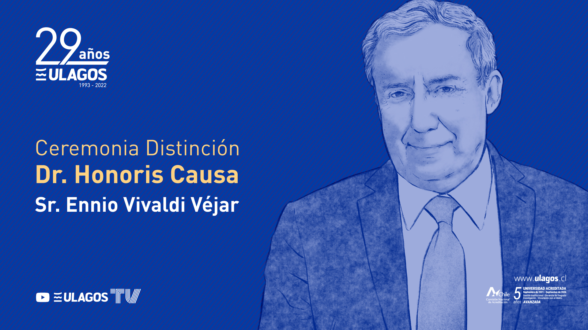ULagos entregará reconocimiento “Doctor Honoris Causa” al Dr. Ennio Vivaldi