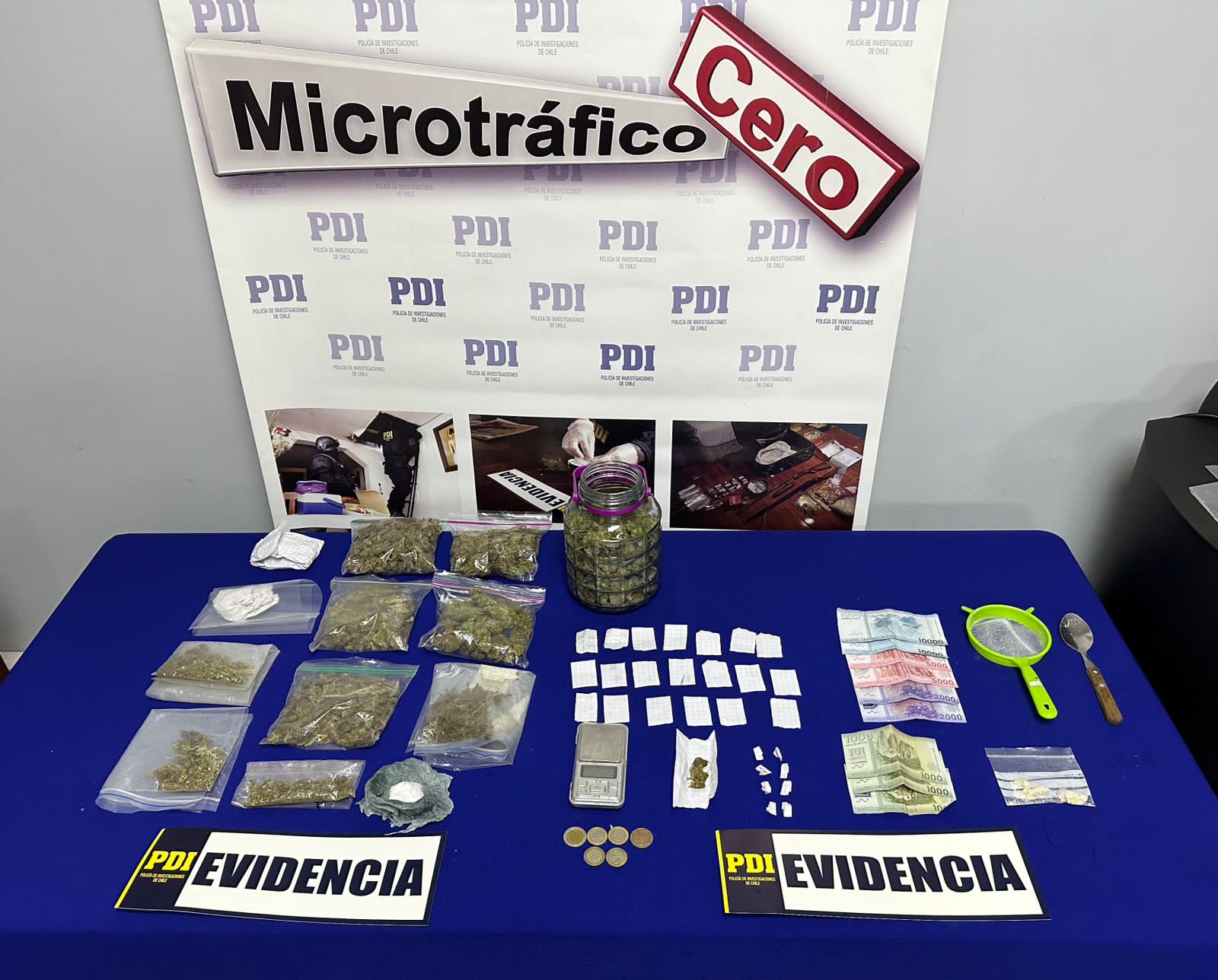 PDI de Ancud logra incautar droga avaluada en 5 millones de pesos