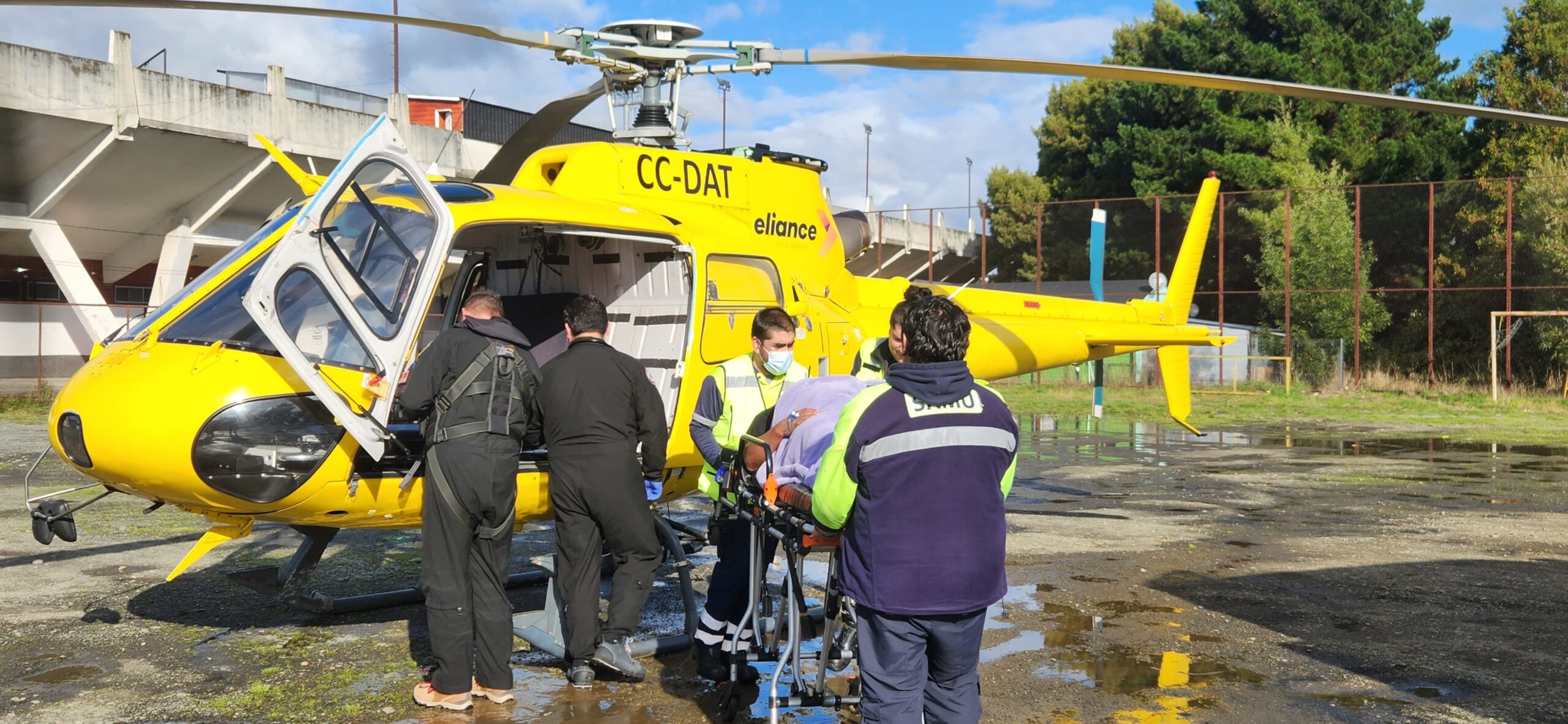 SAMU Chiloé realizó evacuación aeromédica a paciente de isla Alao